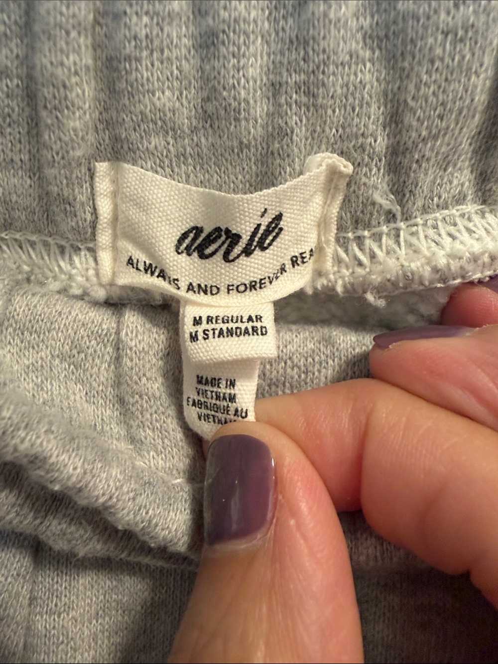aerie Gray Wide-Leg Ribbed Sweatpants - Picture 2 of 7